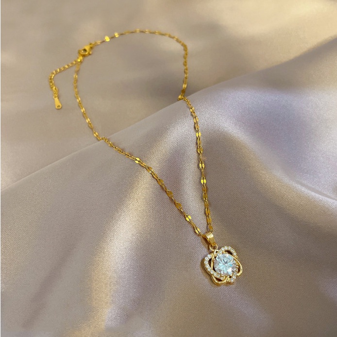 Dây Chuyền Titan Trái Tim Đính Đá Nhân Tạo Sang Trọng TT 4172