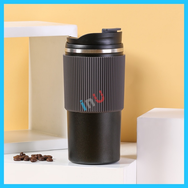 HCM - Ly giữ nhiệt uống cà phê cao cấp có silicon chống trượt 450ml