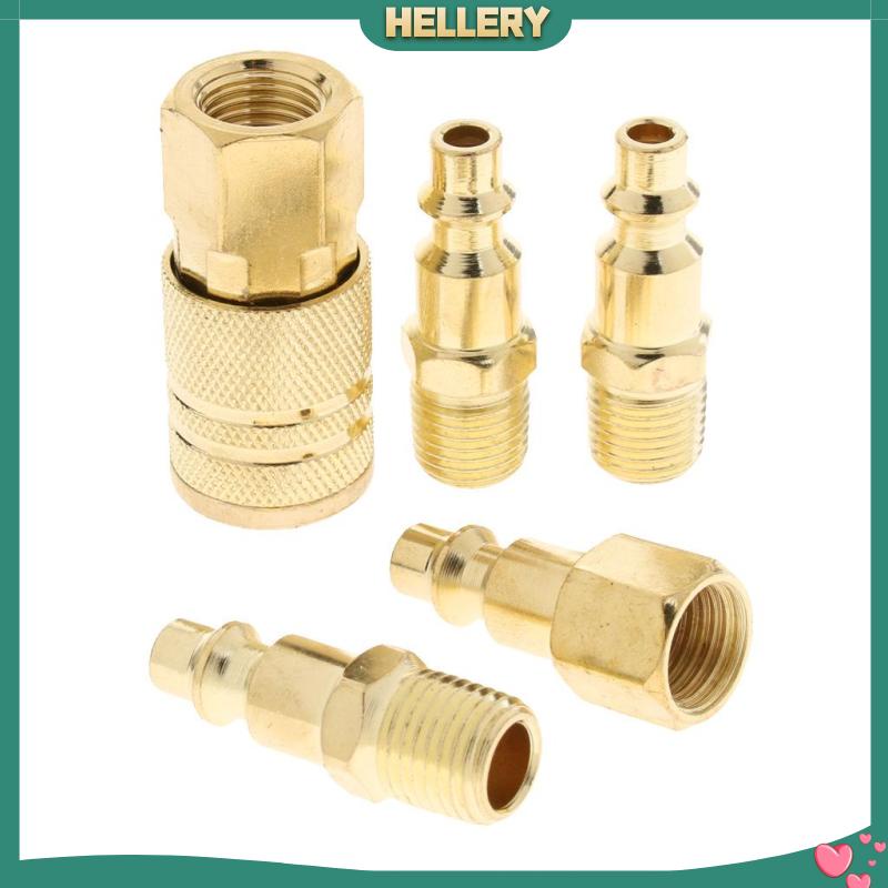 Bộ 5 Đầu Nối Ống Nước Bằng Đồng Thau Cứng Kích Thước 1 / 4 &quot;