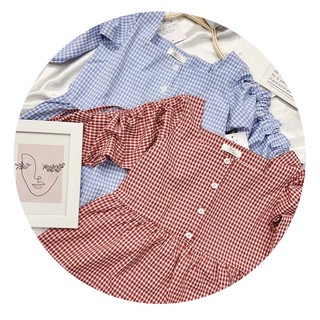 ÁO SƠ MI KẺ PELUM CỔ VUÔNG