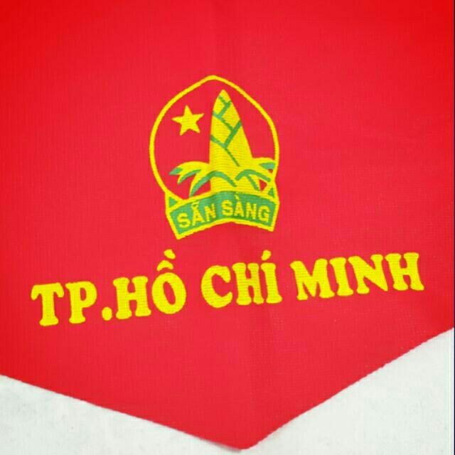 Khăn quàng đỏ có chữ tphcm loại 1