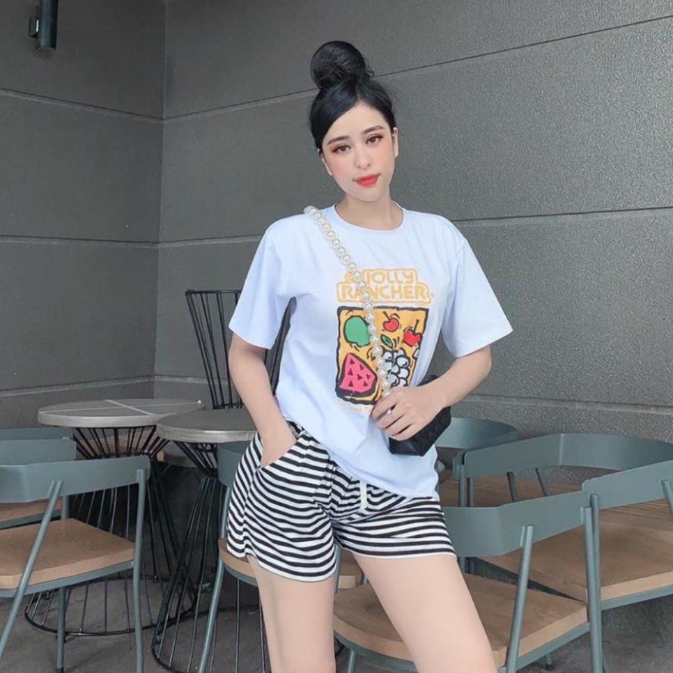 [HCM] Set bộ nữ, set đùi áo thun from rộng 60kg hoạ tiết teen chất cotton co dãn mịn mát SKUS-112