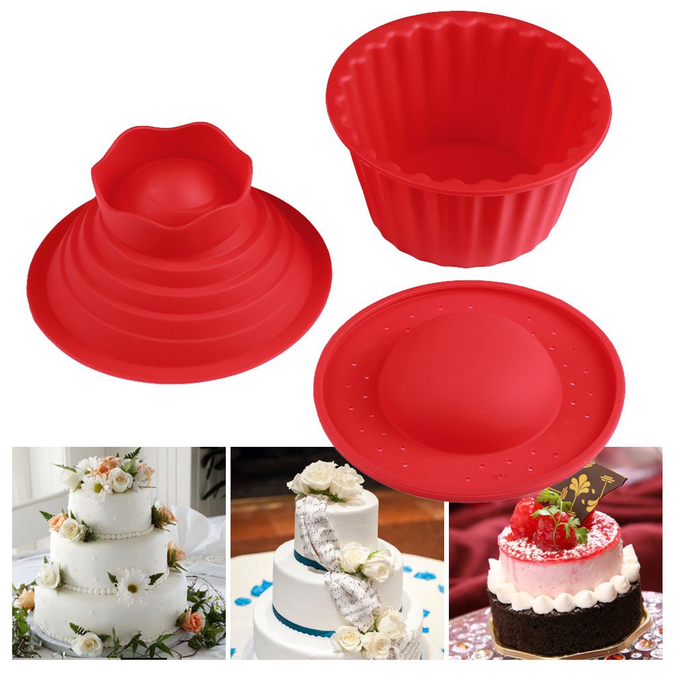 •NEW•Red Giant Big Silicone Cupcake Cake Mould Top Cupcake Bake Baking Mold