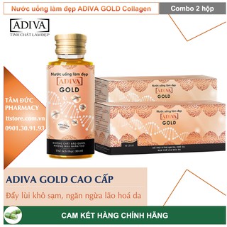 [COMBO 2 HỘP] GOLD ADIVA Collagen [Hộp 14 chai] - Bổ sung Hồng sâm, tăng cường sức sống cho làn da [colagen]