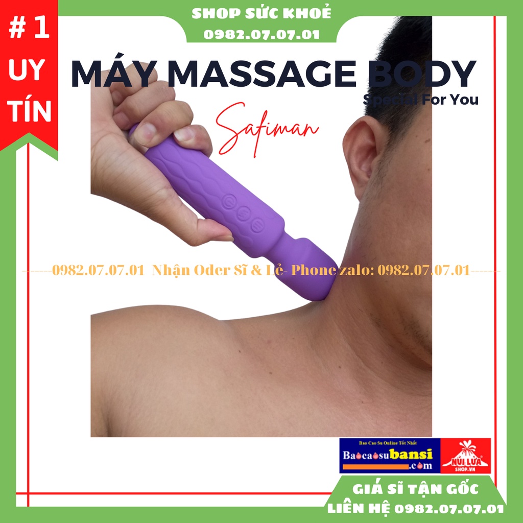 Máy Massage Cầm Tay Safiman 28 Chế Độ Đấm Lưng Trị Liệu Cổ Vai Gáy Mát Xa Cơ Thể, Sạc Điện USA Tiện Lợi, Máy Mát Xa Tốt