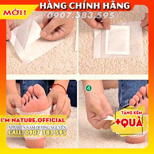 10 Miếng Dán Thải Độc Chân Thái Lan Lanna Foot Patch - Thải Độc Lòng Bàn Chân Giảm Nhức Mỏi Ngủ Ngon