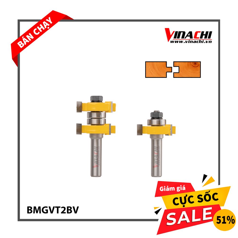BỘ 2 MŨI GHÉP VÁN THẲNG 2 BI VÀNG MUWANG - BỘ 2 MŨI - ghep van từ 20mm đến 38mm