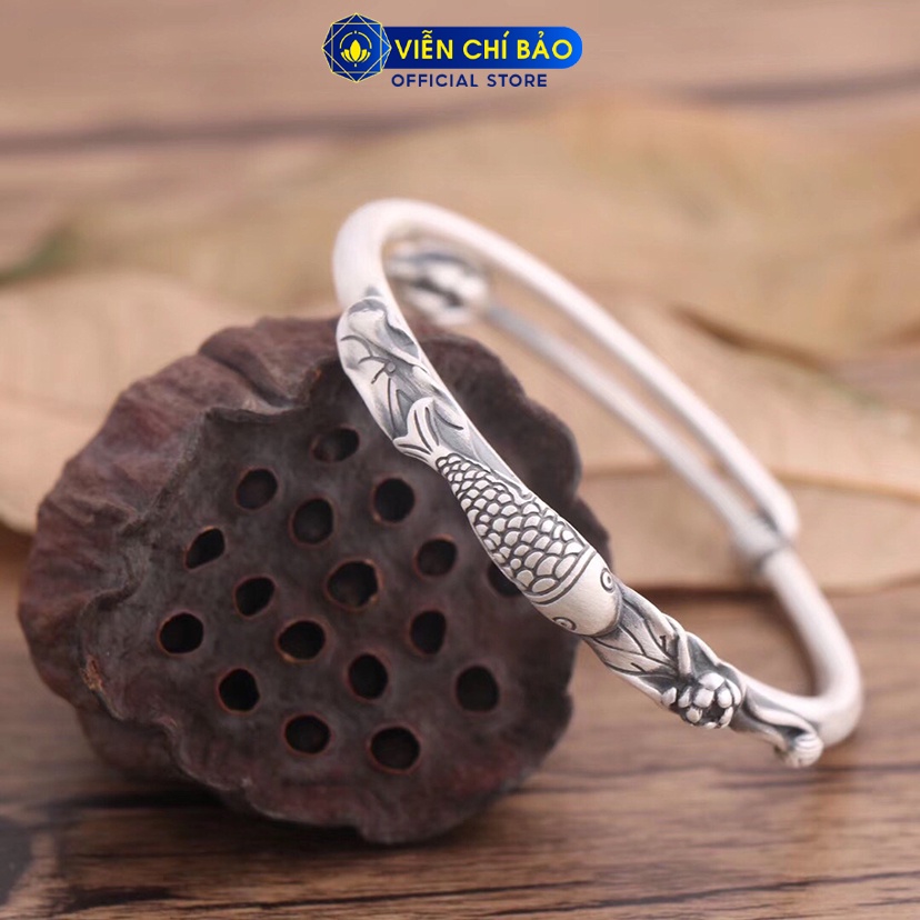 Kiềng bạc nữ lý ngư liên hoa bản kín chất liệu bạc Thái 925 thời trang nữ phụ kiện trang sức nữ Viễn Chí Bảo L000208