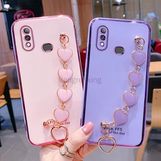 ốp lưng Samsung a10s Ốp điện thoại silicon mềm gắn dây đeo cổ tay hình trái tim cho Samsung a10s