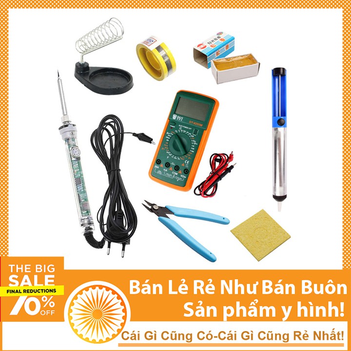 Bộ Sản Phẩm Hàn Và Làm Mạch Điện Tử 4 (Đồng hồ, tay hàn, kệ hàn,...)