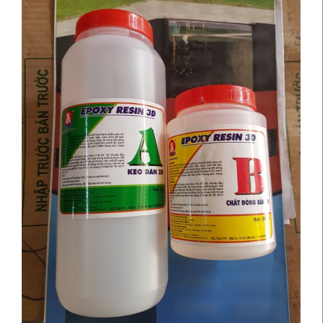 Bộ 1,5kg keo epoxy trong suốt 3D