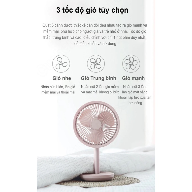 Quạt tích điện XM Solove F5 chính hãng pin 4000mAh