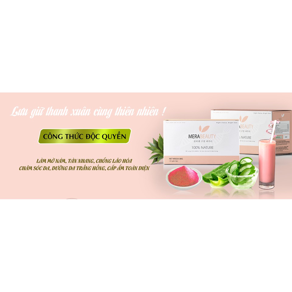 Bột MeraBeauty  Bột uống bổ sung Colagen và nội tiết tố Mera Beauty Hộp 16 gói