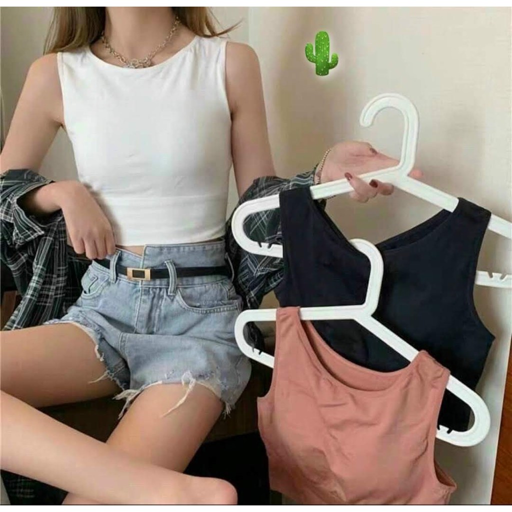 Áo Bra gym có mút ngực chất vải QC mềm mịn Cam Kết Hàng Y Hình kèm Ảnh Thật Chính Chủ ( Free size từ 40-52kg)