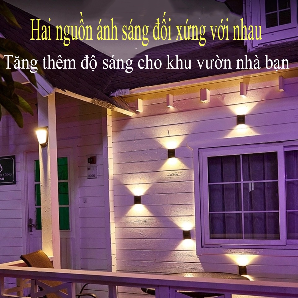 Đèn Gắn Tường 2 LED Cảm Ứng Chuyển Động PIR Sử Dụng Năng Lượng Mặt Trời Dùng Trang Trí Sân Vườn Quán Cafe