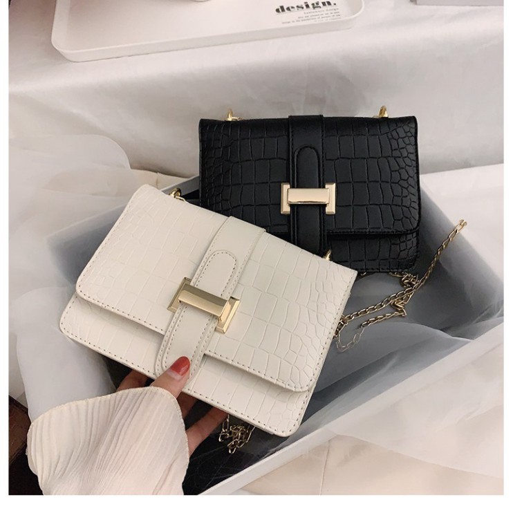 Túi xách nữ đeo chéo vân da cá sấu khóa chữ H trẻ trung thanh lịch TX26 túi đeo vai T.xách cao cấp | BigBuy360 - bigbuy360.vn