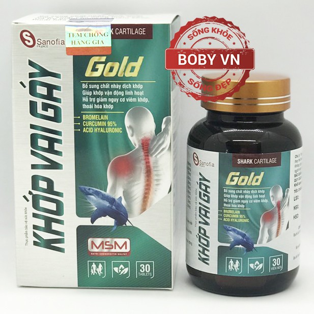 Khớp vai gáy Gold - Giảm đau mỏi khớp và giảm nguy cơ viêm khớp, thoái hóa khớp (Hộp 30 viên)