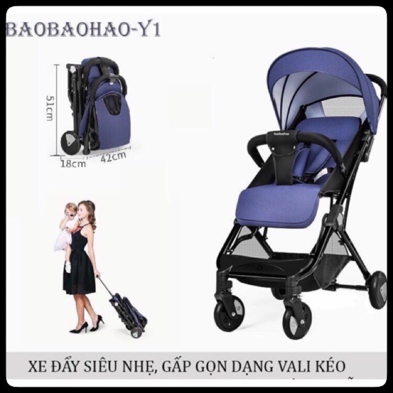 🔥 HOT🔥 Xe đẩy du lịch gấp gọn như Vali có tay kéo Baobaohao Y1