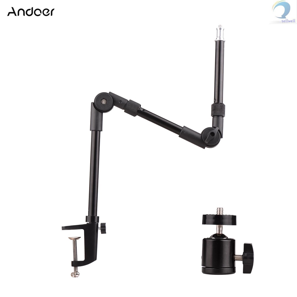 Giá đỡ kim loại gấp gọn linh hoạt Andoer St-01 đầu bi 1/ 4 inch tải trọng 3kg cho đèn led/ webcam