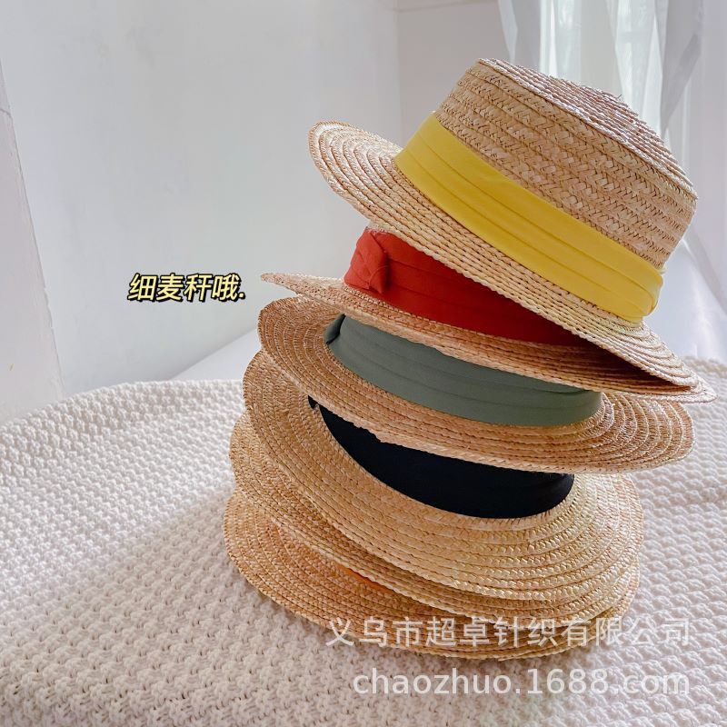 Mũ Cói Vàng Viền Vải Nhiều Màu Cho Bé Trai Bé Gái - Shop Phụ Kiện Trẻ Em Phong Cách Hàn Quốc Moy Kids