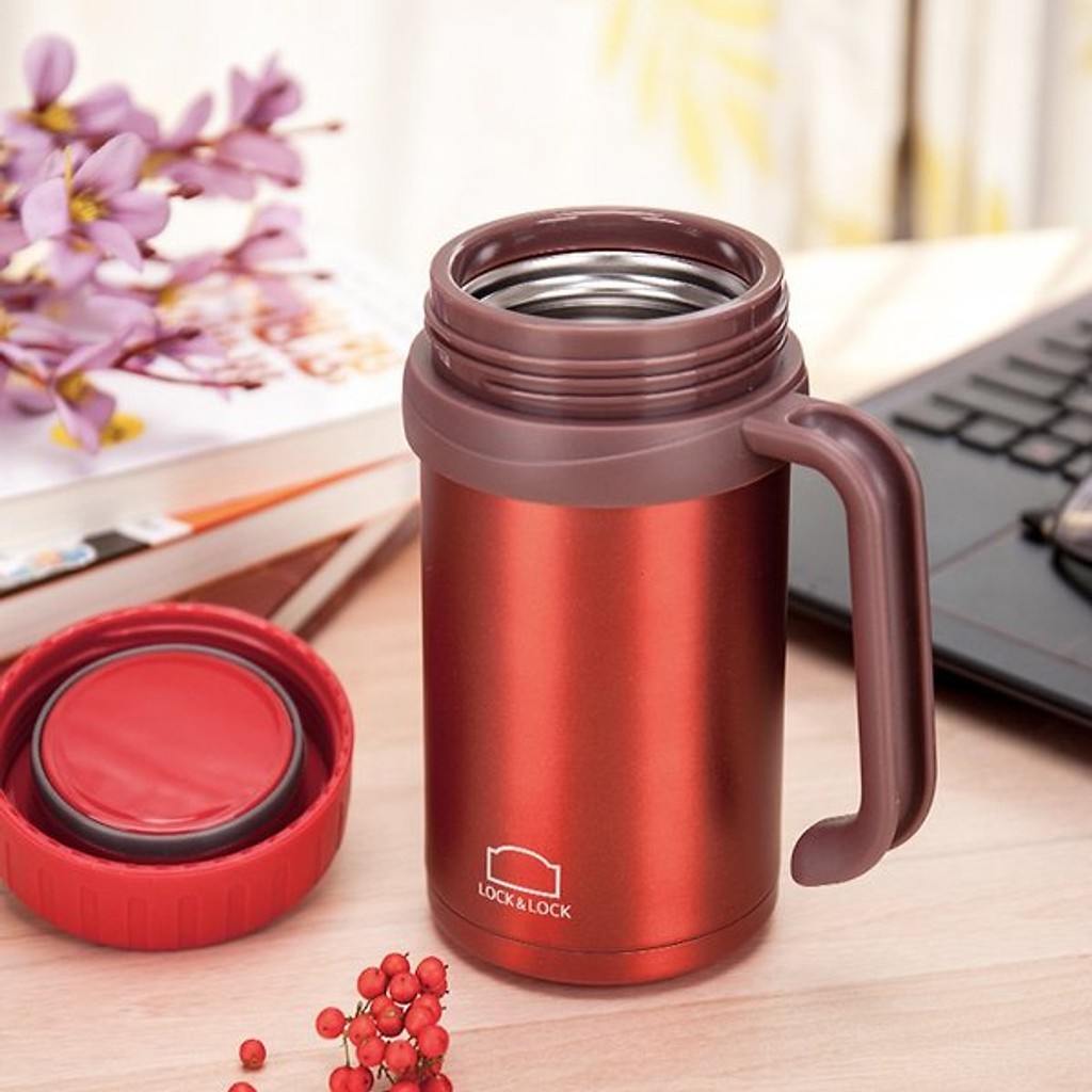 Cốc giữ nhiệt Basic Table Mug Lock&Lock 500ml, 68mm - LHC9002RR - Màu đỏ