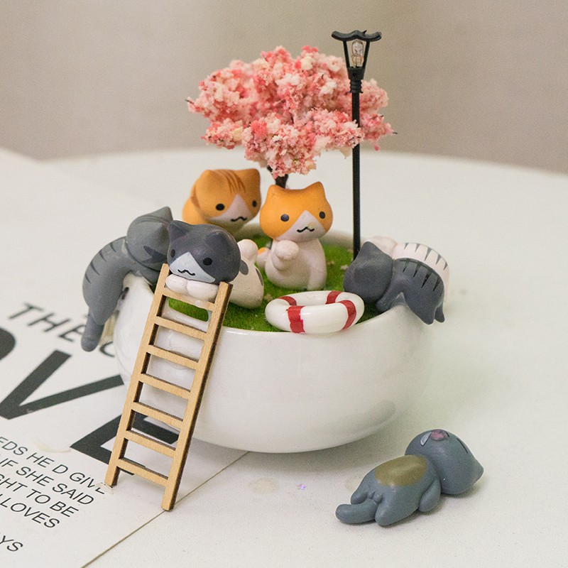 Set 6 Mô Hình Mèo Trang Trí Sân Vườn