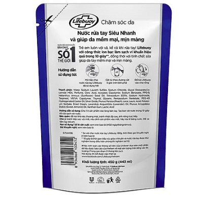 Nước Rửa Tay Diệt Khuẩn Lifebuoy Bảo Vệ Vượt Trội Túi (450g) | BigBuy360 - bigbuy360.vn