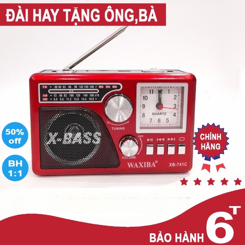 Đài FM WAXIBA XB-741C-9002 đài radio-thẻ nhớ-USB-MP3-Đèn pin rẻ vô địch