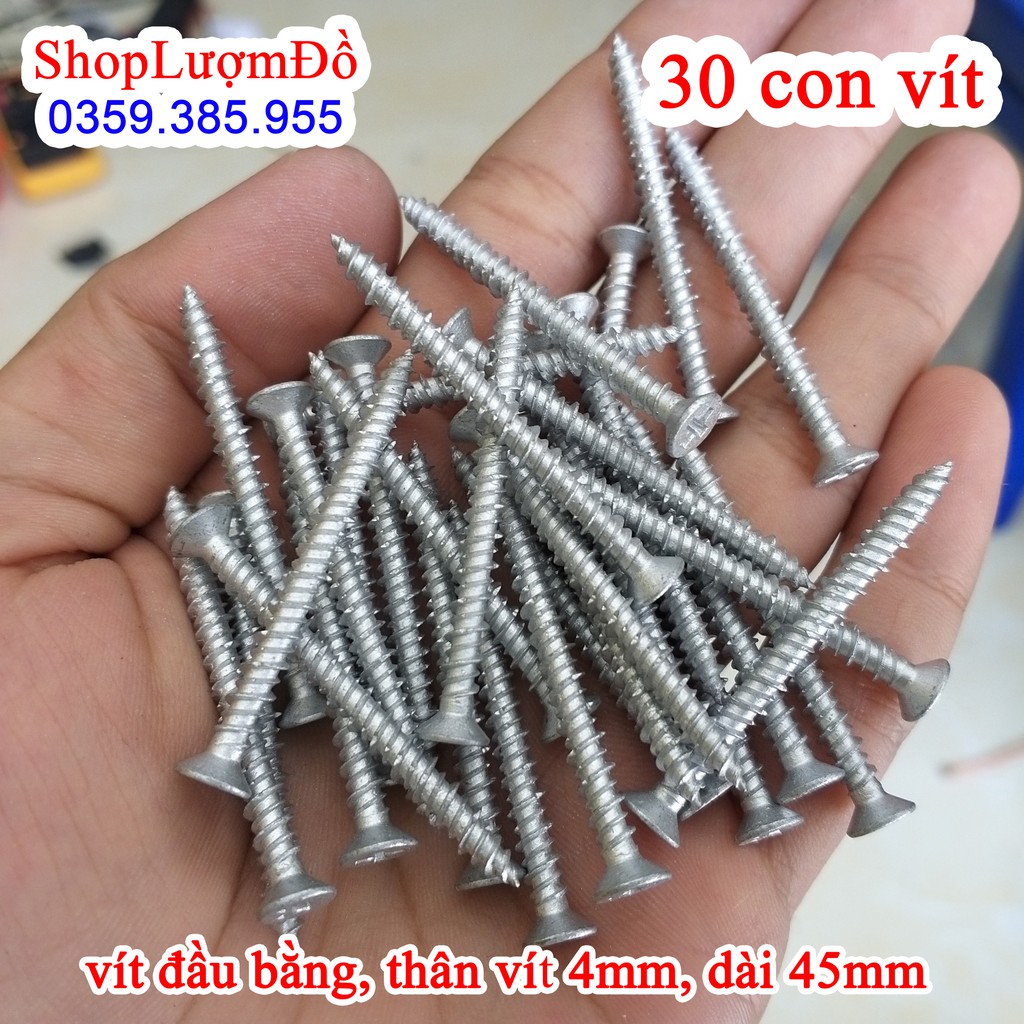 30 vít tường, bê tông không tắc kê UNIKA (vít đầu bằng)