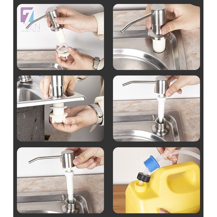 Vòi Bơm Hút Dầu Rửa Bát Gắn Chìm Dưới Chậu Rửa Loại Dây 1,2m