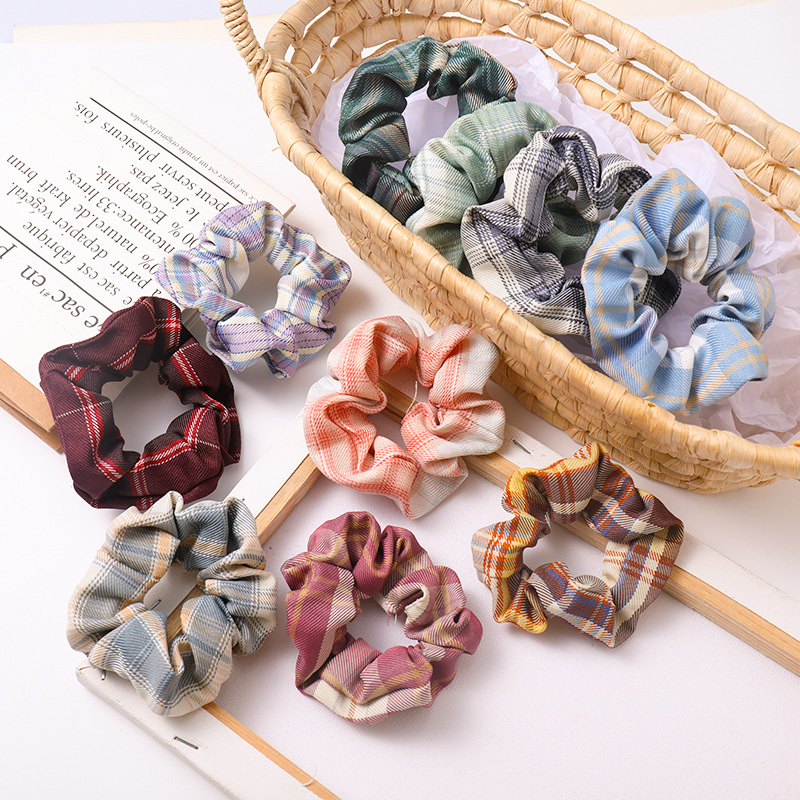 Set 4 Phụ Kiện Tóc Sọc Caro Xinh Xắn Dành Cho Nữ