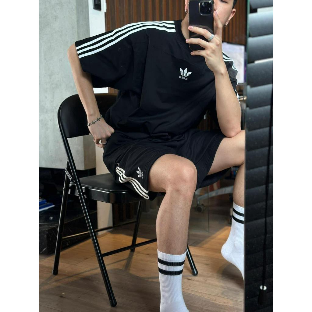 Áo thun Adidas 3 sọc, áo thun nam nữ basic T13, chất cotton 100% form chuẩn i hình Hight Bar Store
