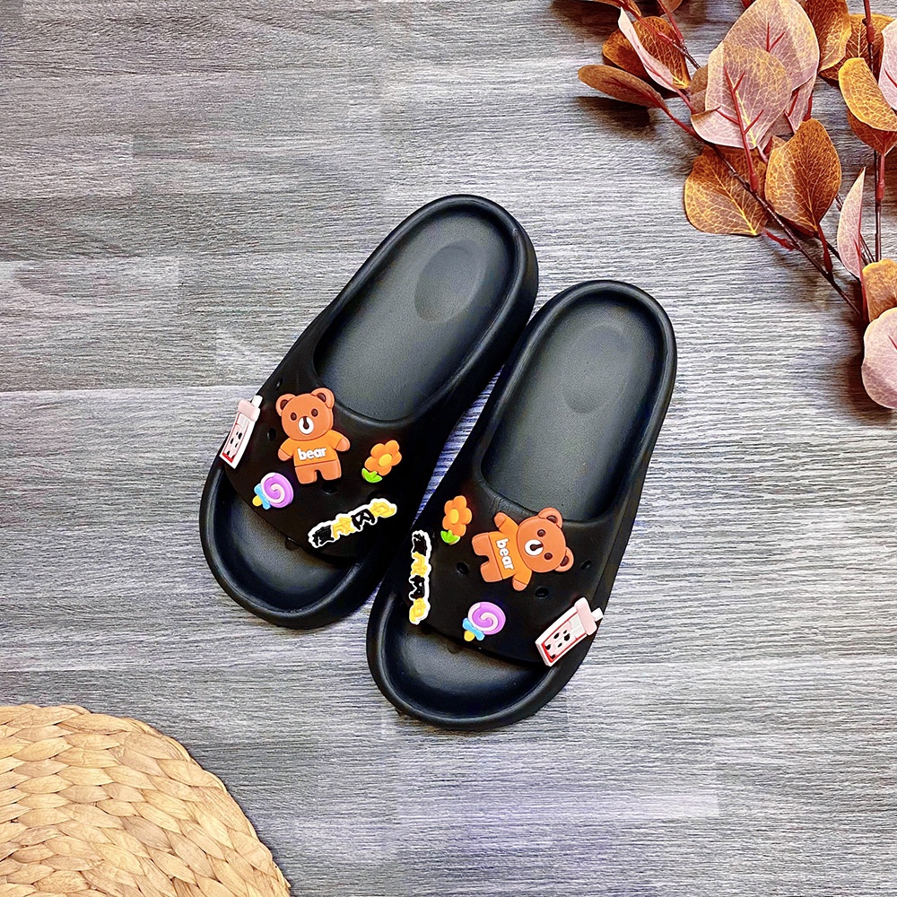 Dép bánh mì màu sắc mùa hè icon gấu đáng iu xinh xắn - TT432