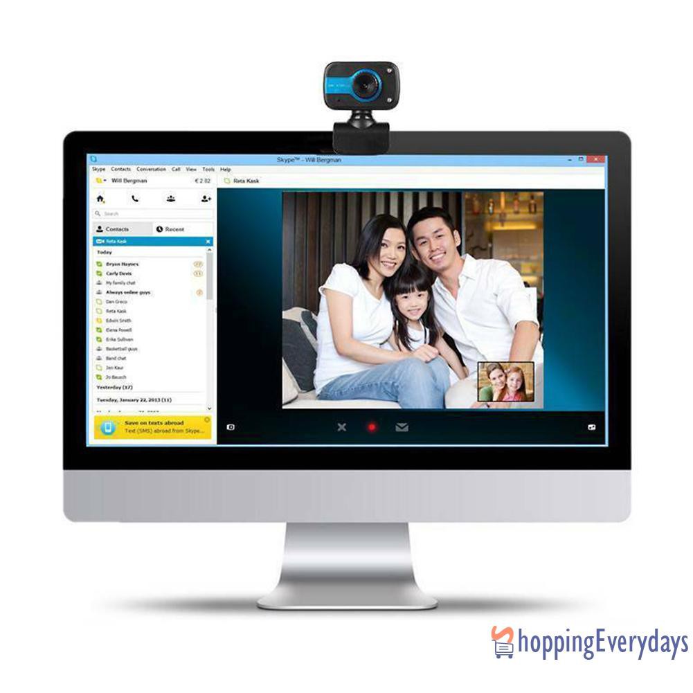 Webcam Usb HD Tích Hợp Micro 2 Đèn Led Hỗ Trợ Quay Ban Đêm | BigBuy360 - bigbuy360.vn