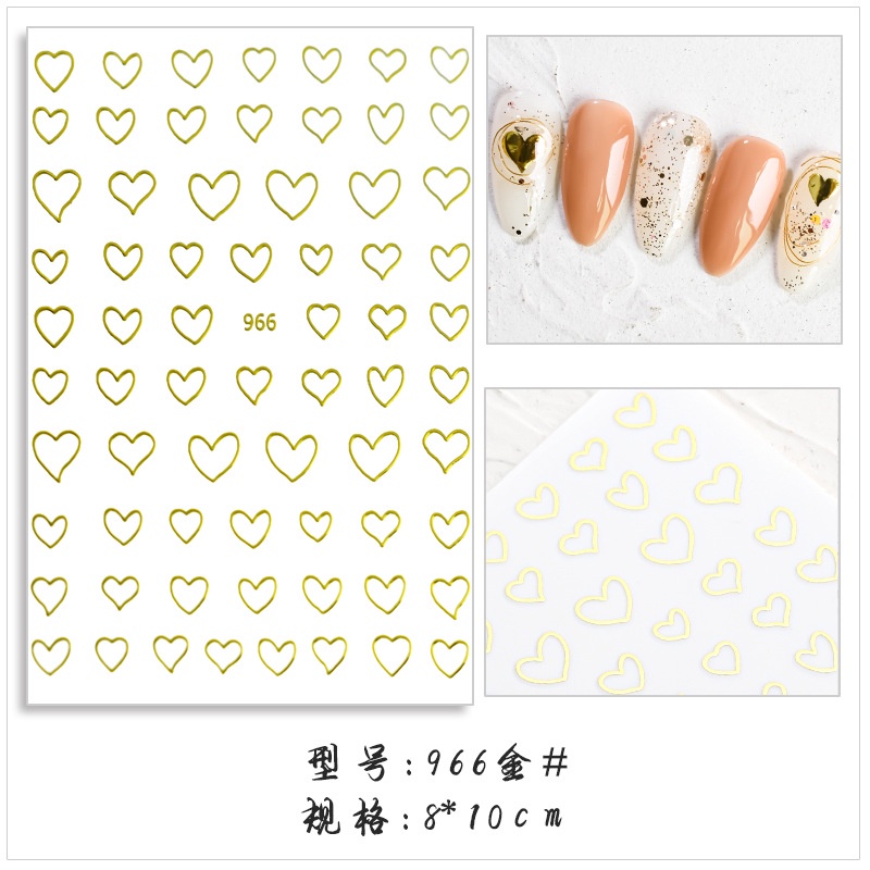 Nhãn Dán Trang Trí Móng Tay Hình Trái Tim Dễ Thương