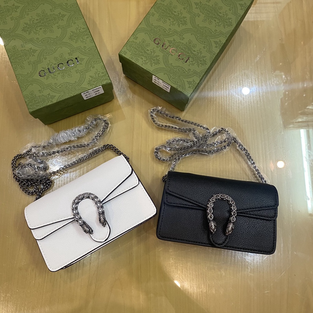 Túi xách nữ G đầu rồng size 18 full box hàng đẹp đựng vừa điện thoại dây xích