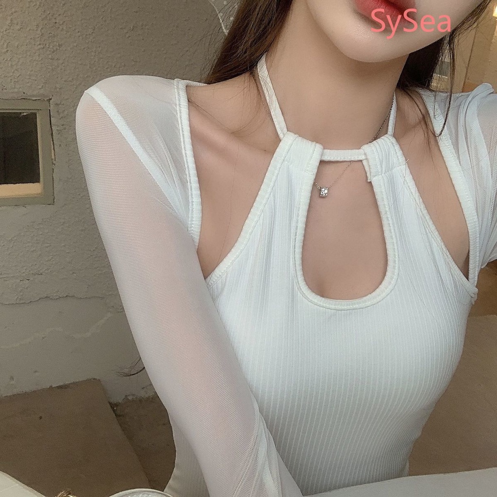 Đầm Tay Dài Phối Lưới Thiết Kế Xẻ Tà Thời Trang Mùa Thu Quyến Rũ Cho Nữ