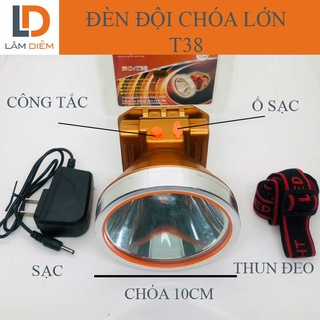 Đèn pin đội đầu chóa lớn 10cm pin trâu 3 pin led siêu sáng công suất lớn pl 868 - T38