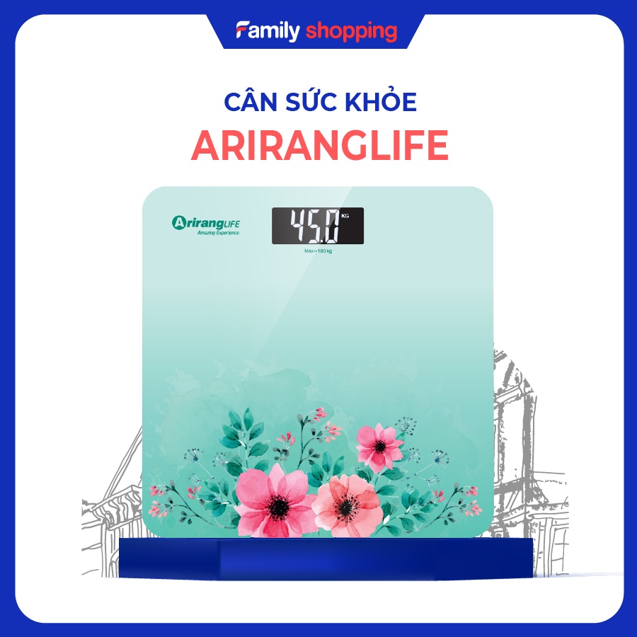 Cân điện tử sức khỏe - Cân điện tử gia đình ARIRANGLIFE  AR-S19C mini tiện lợi, bền đẹp, độ chính xác cao