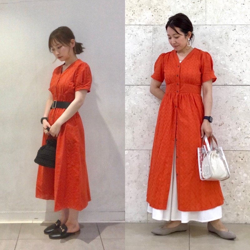 Đầm sơ mi thêu bởi cổ tim xinh xắn, dễ thương Vintage, mơ màng như nàng thơ của GU - Nhật