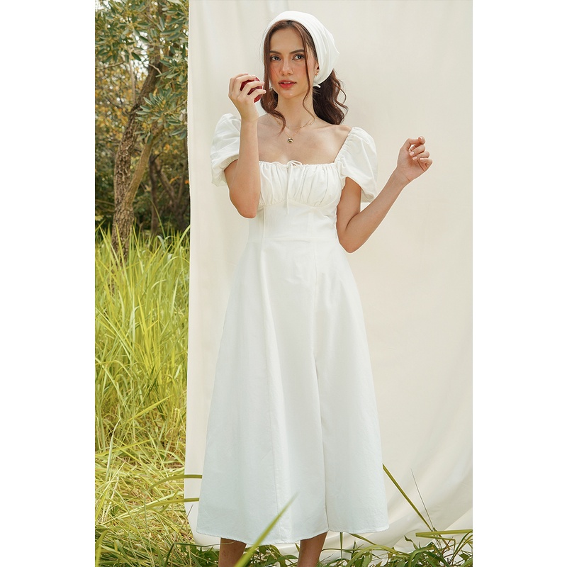 DARLING.ISM - Đầm dài xẻ tà tay phồng Pristine dress
