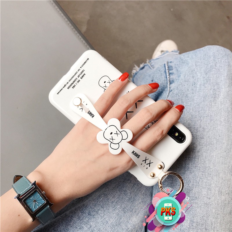 Ốp lưng iphone Iring Dẻo Có Móc Tay Kiêm Giá Đỡ Điện Thoại KAWS - 6/6plus/6s/6splus/7plus/8plus/x/xs/xsmax/11/11promax