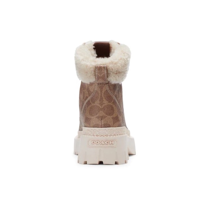 Coach Janel Signature Coated Canvas Hiking Boots