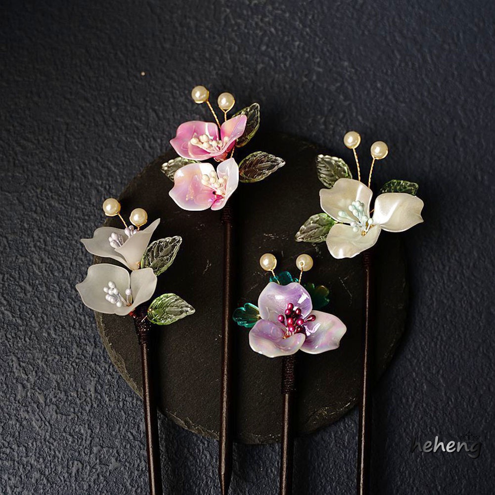 Trâm Cài Tóc Bằng Gỗ Hình Bông Hoa Thời Trang 18cm