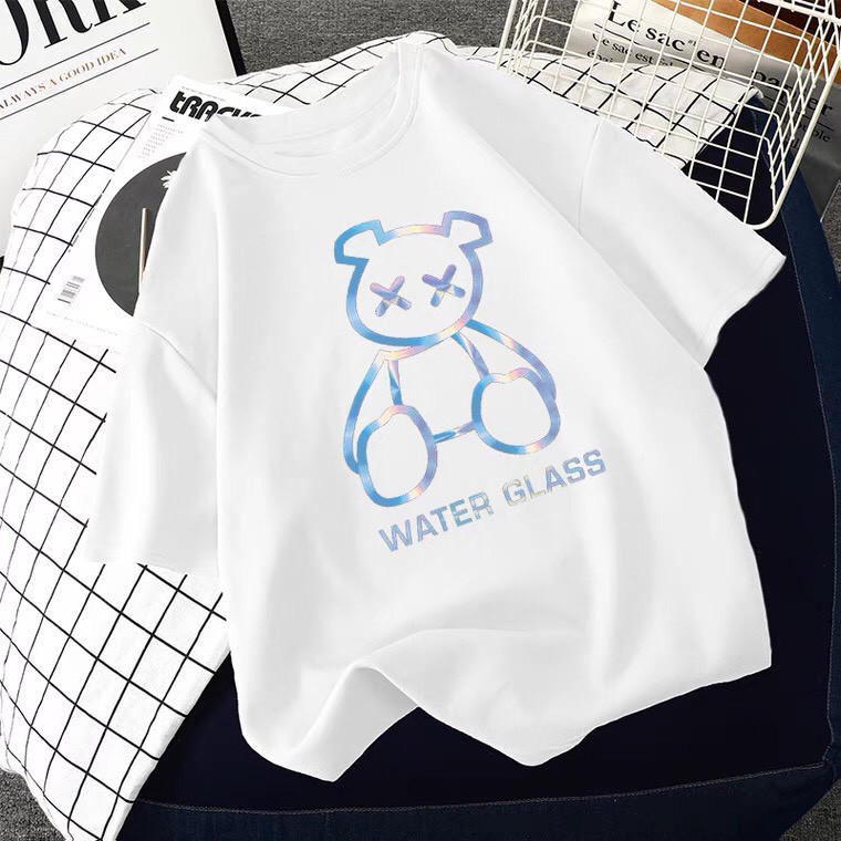 Áo thun tay lỡ.Hình Gấu Phản Quang. CoolZ phông Unisex nam nữ Cotton oversize form rộng CZ096