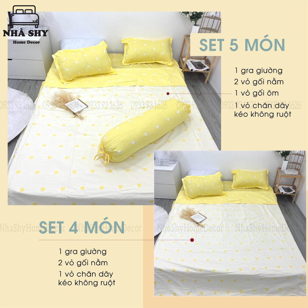 Bộ Chăn Gra Gối Cotton Poly Họa Tiết 3D - Trọn Bộ - Set Vỏ Chăn