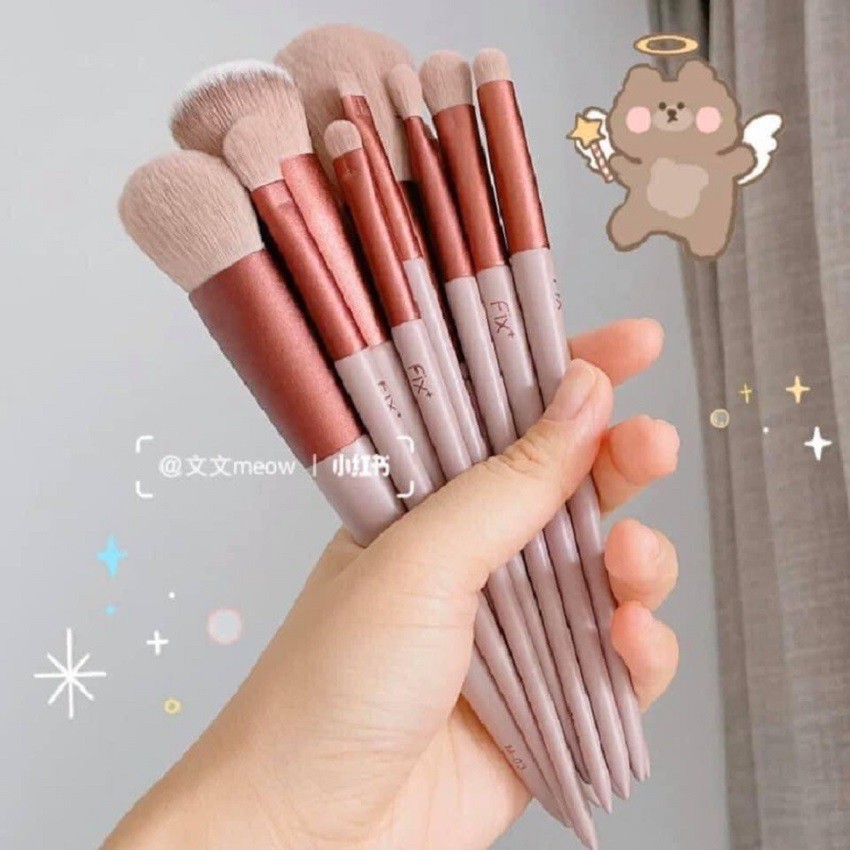 Cọ trang điểm chuyên nghiệp Fix Hồng 13 Cây siêu mềm AmiHouse.99