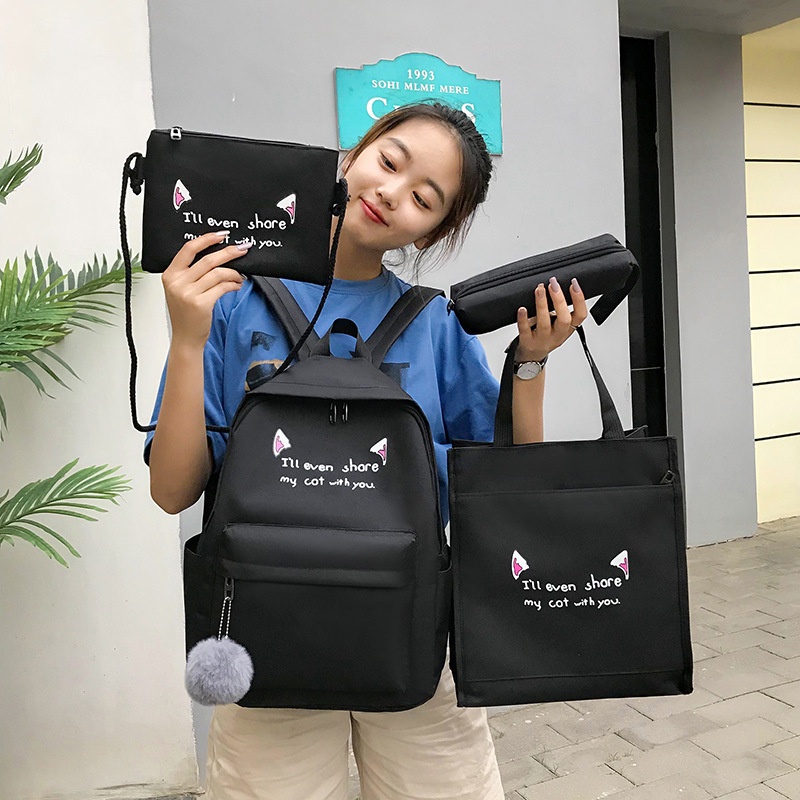 Bộ balo vải dù kiểu dáng Hàn Quốc cho sinh viên học sinh - phù hợp đi học, đựng laptop, đi chơi, du lịch