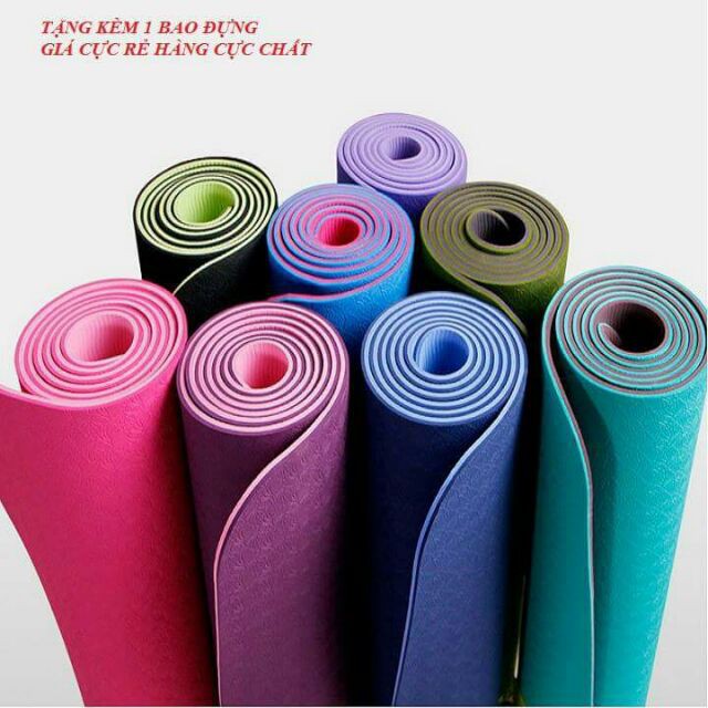 THẢM YOGA 2 LỚP CHẤT LIỆU TPE TẶNG KÈM TÚI