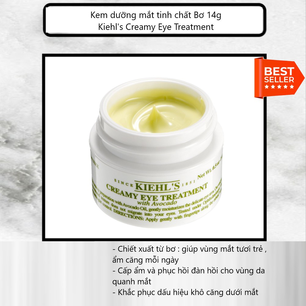 Kem mắt bơ Kiehl's / Kiehls Creamy Eye Treatment with Avocado 14gr - 28gr